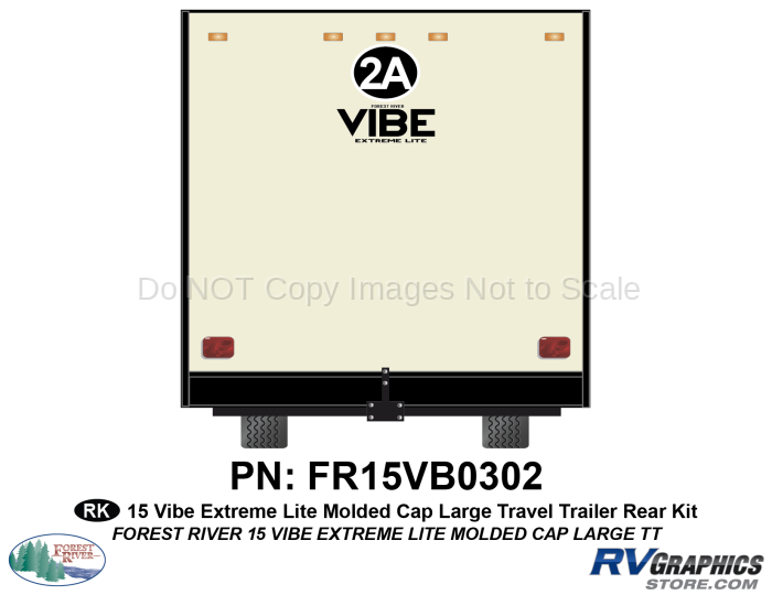 1 Piece 2015 Vibe Extreme Lite Molded Cap TT Rear Graphics Kit