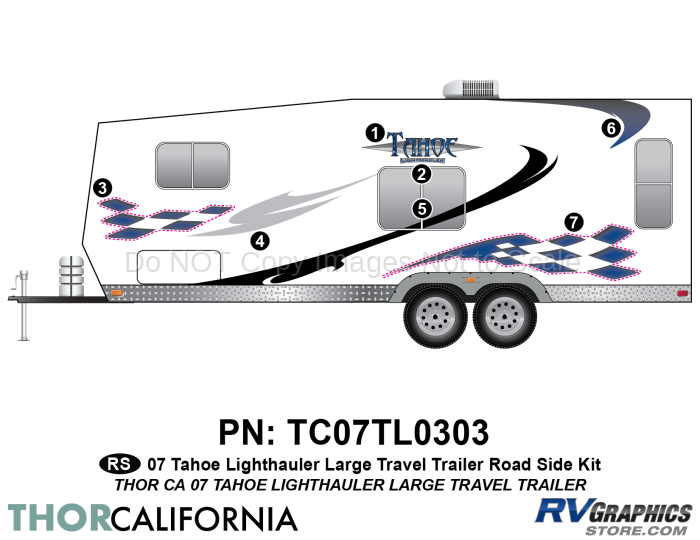 7 piece 2007 Tahoe Lighthauler TT 23'+ Roadside Graphics Kit