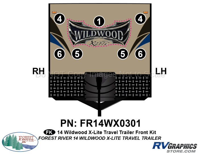 2014 Wildwood X-Lite Travel Trailer Front Graphics Kit