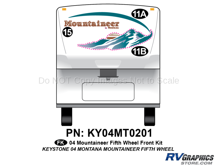 3 Piece 2004 Mountaineer FW Front Graphics Kit
