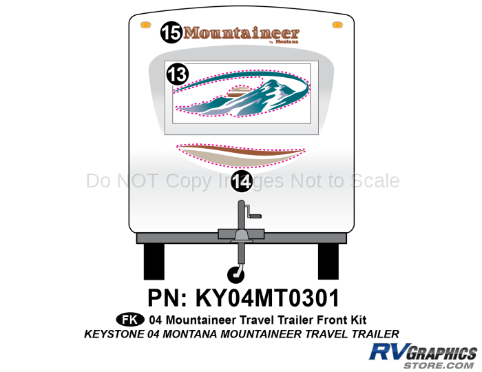 3 Piece 2004 Mountaineer TT Front Graphics Kit