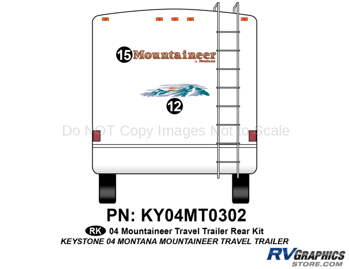 2 Piece 2004 Mountaineer TT Rear Graphics Kit