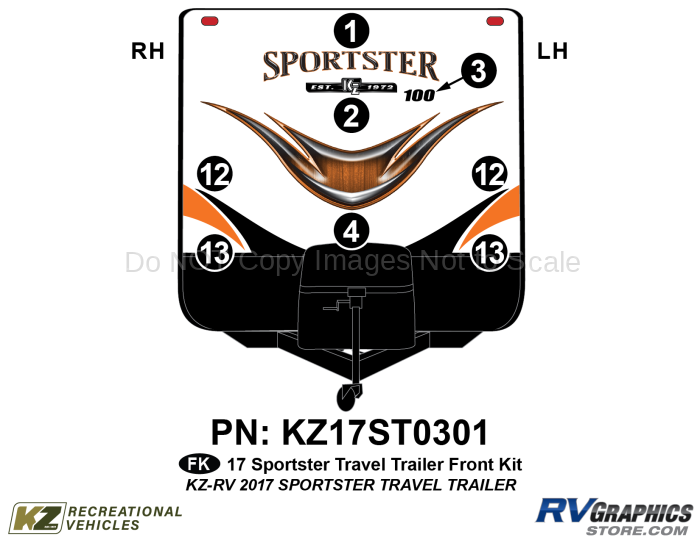 8 Piece 2017 Sportster TT Front Graphics Kit