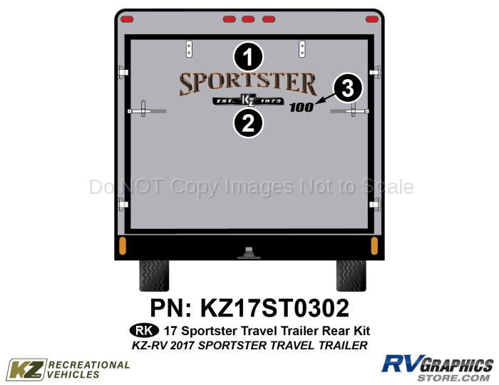 3 Piece 2017 Sportster TT Rear Graphics Kit