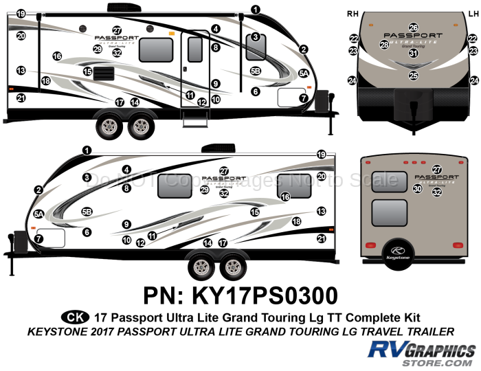 63 Piece 2017 Passport Grand Touring Lg TT Complete Graphics Kit