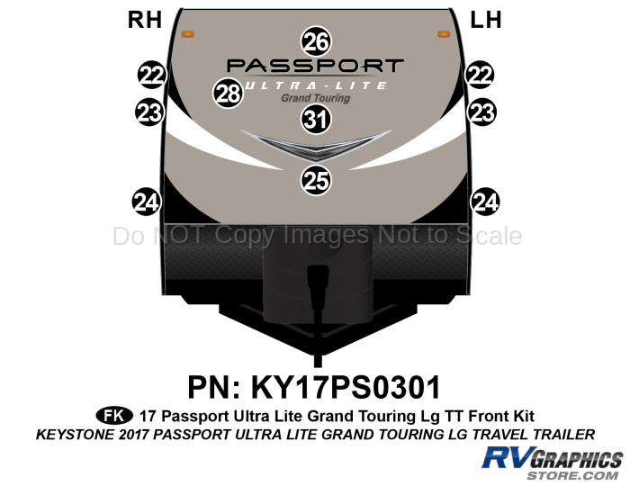 10 Piece 2017 Passport Grand Touring Lg TT Front Graphics Kit