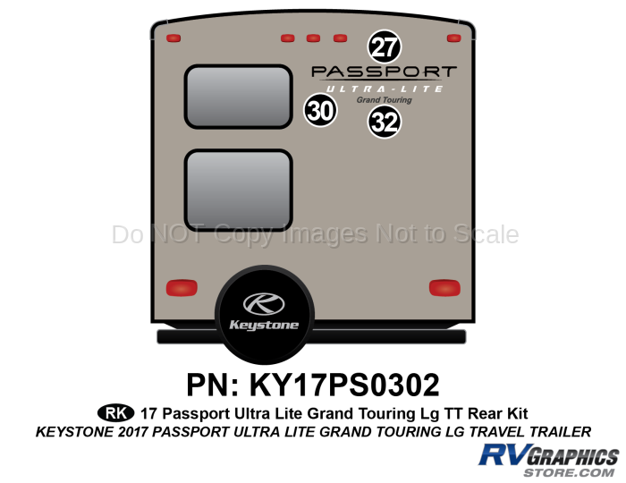 3 Piece 2017 Passport Grand Touring Lg TT Rear Graphics Kit