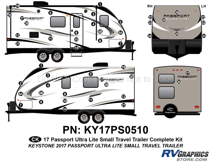 47 Piece 2017 Passport Grand Touring Small TT Complete Graphics Kit