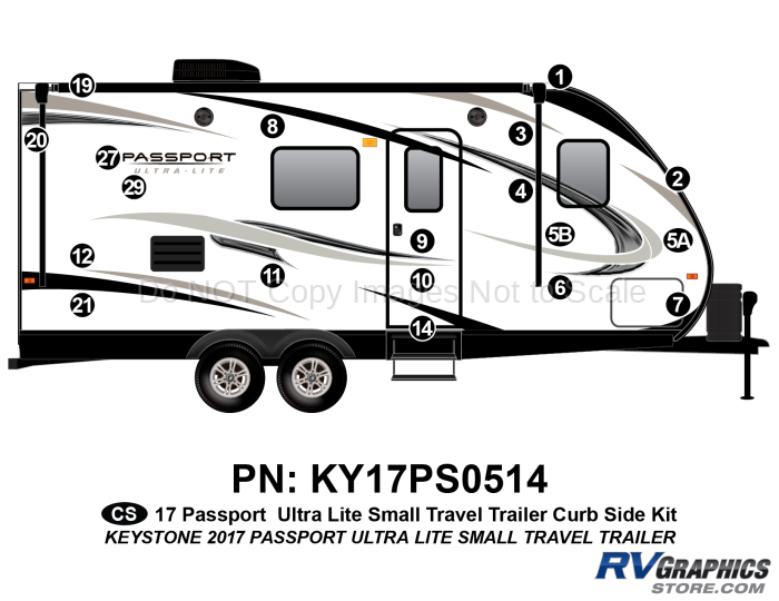 18 Piece 2017 Passport Grand Touring Small TT Curbside Graphics Kit