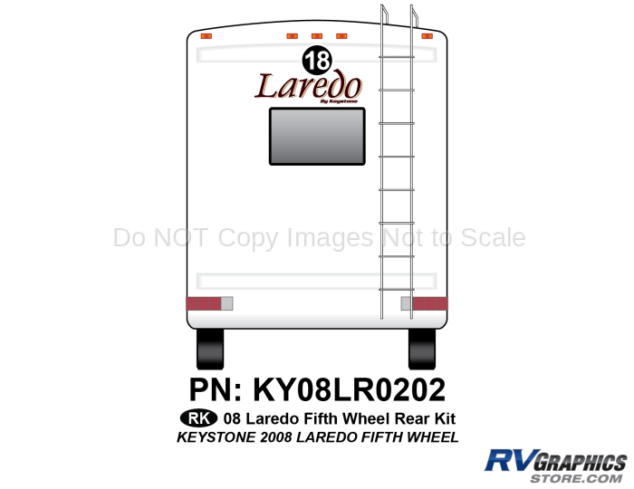 1 Piece 2008 Laredo Fifth Wheel Rear Graphics Kit