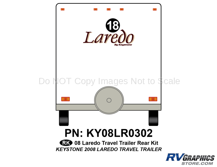 1 Piece 2008 Laredo Travel Trailer Rear Graphics Kit