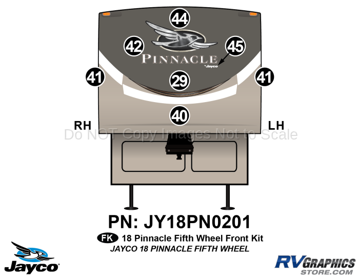 7 Piece 2018 Pinnacle Fifth Wheel Front RV Graphics Kit
