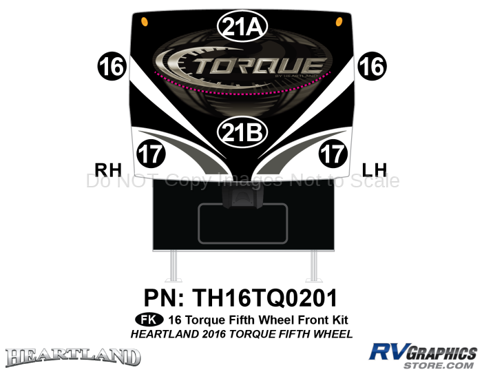 6 Piece 2016 Torque Fifth Wheel Front Graphics Kit