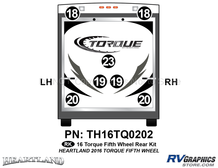 7 Piece 2016 Torque Fifth Wheel Rear Graphics Kit
