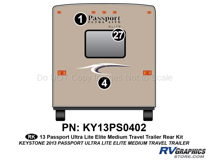 3 Piece 2013 Passport Elite Medium TT Rear Graphics Kit