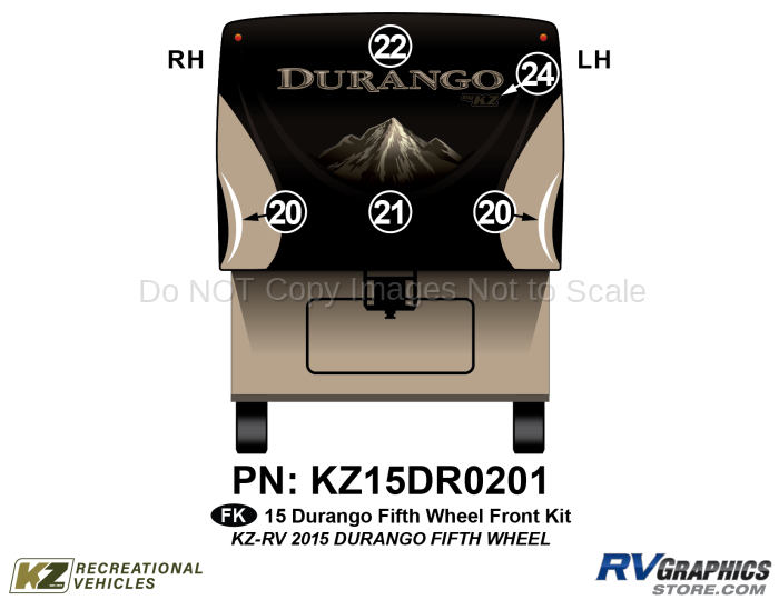 5 Piece 2015 Durango FW Front Graphics Kit