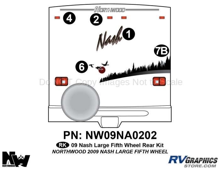 5 Piece 2009 Nash Lg FW Rear Graphics Kit