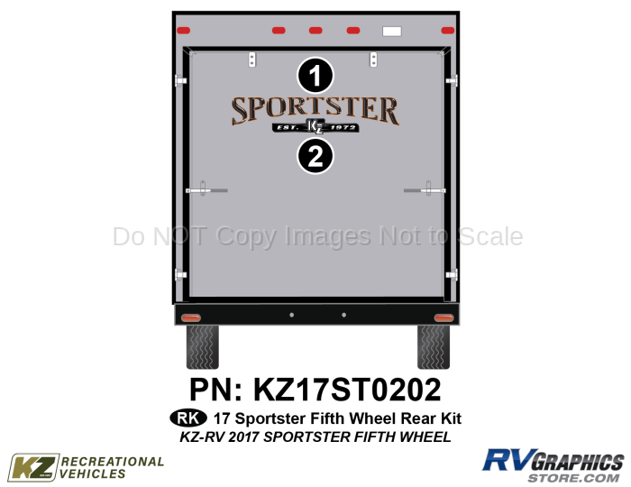 2 Piece 2017 Sportster FW Rear Graphics Kit