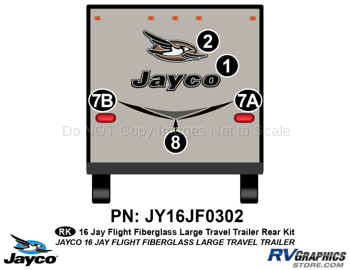 5 Piece 2016 Jayflight Fiberglass Lg TT Rear Graphics Kit