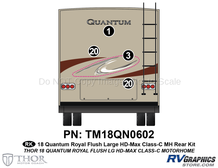 4 Piece 2018 Quantum Royal Flush Lg HD Max Rear Graphics Kit