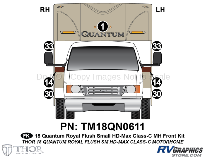 7 Piece 2018 Quantum Royal Flush Small HD Max Front Graphics Kit