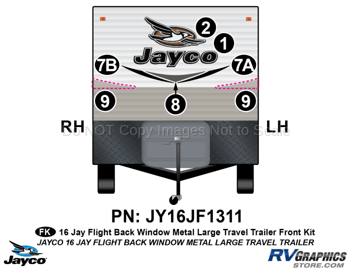 7 Piece 2016 Jayflight Metal Backwindow Lg TT Front Graphics Kit