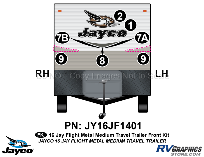 7 Piece 2016 Jayflight Metal Lg TT Front Graphics Kit