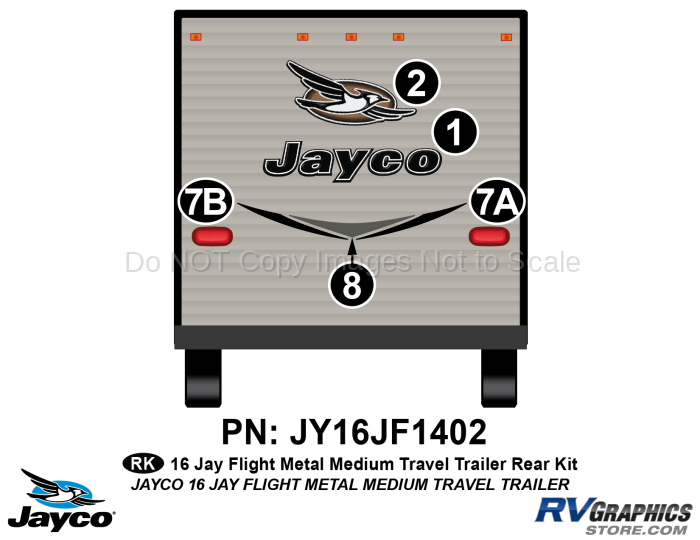 5 Piece 2016 Jayflight Metal Lg TT Rear Graphics Kit
