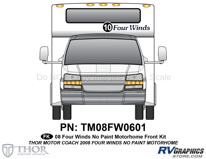 1 Piece 2007-2008 Four Winds Class C MH Front Graphics Kit