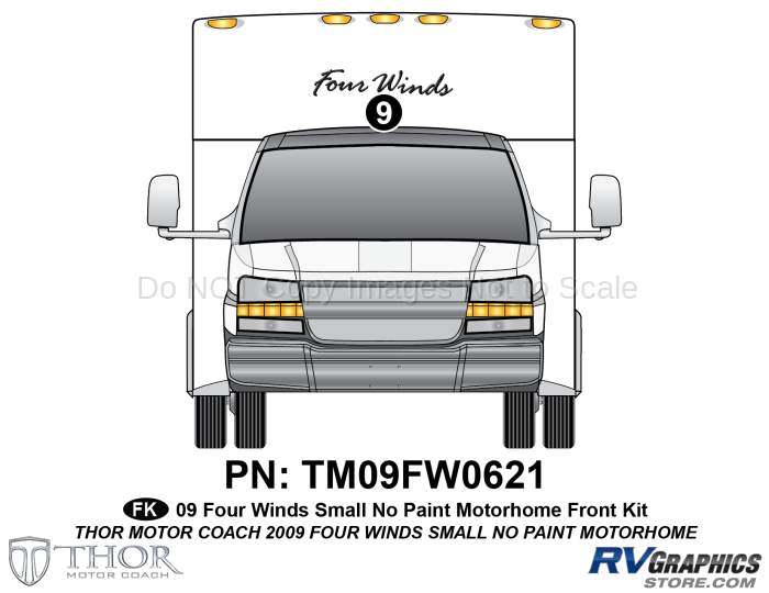 1 Piece 2009 Four Winds Small MH Front Graphics Kit-No Paint