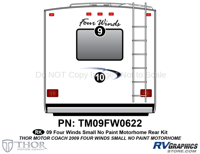 2 Piece 2009 Four Winds Small MH Rear Graphics Kit-No Paint