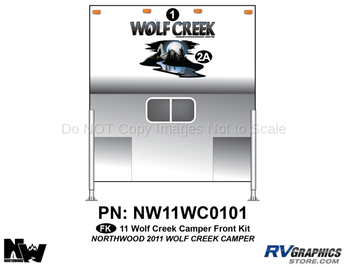 2 Piece 2011 Wolf Creek Camper Front Graphics Kit