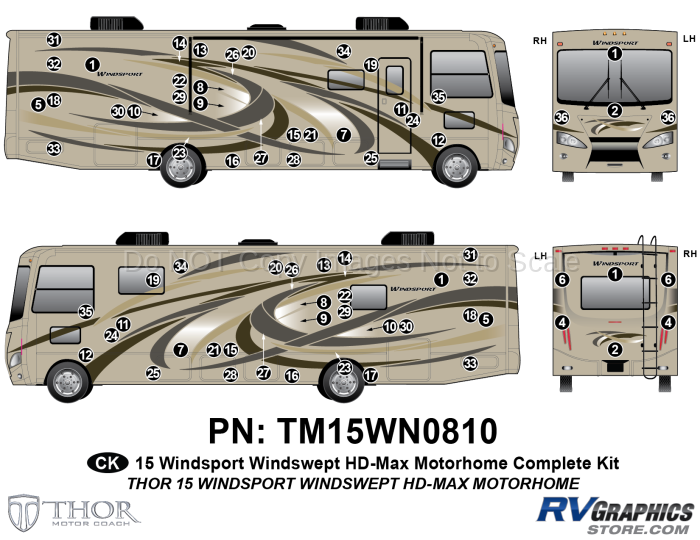 72 Piece 2015 Windsport MH Windswept Complete Graphics Kit
