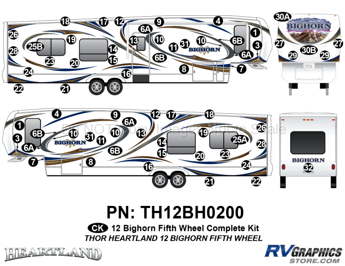 2012 Bighorn Fifth Wheel Complete Graphics Set