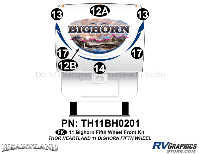 7 Piece 2011 Bighorn Fifth Wheel Front Graphics Kit