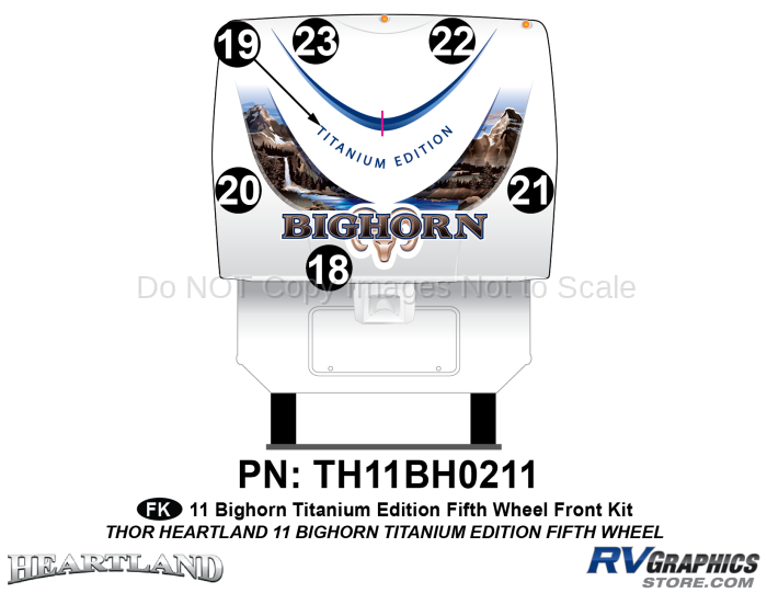 6 Piece 2011 Bighorn Titanium Edition Fifth Wheel Front Graphics Kit
