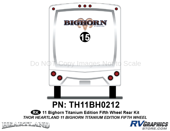 1 Piece 2011 Bighorn Titanium Edition Fifth Wheel Rear Graphics Kit