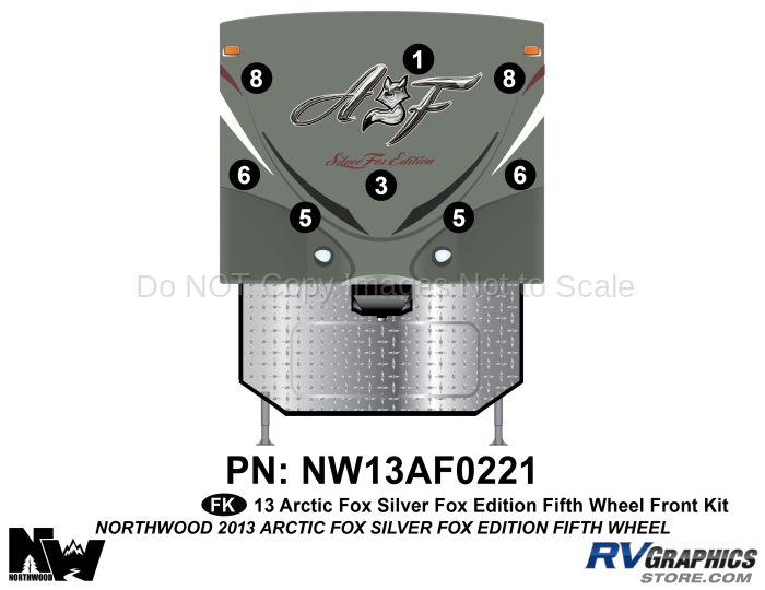 8 Piece 2013 Arctic Fox SFE  Fifth Wheel Front Kit