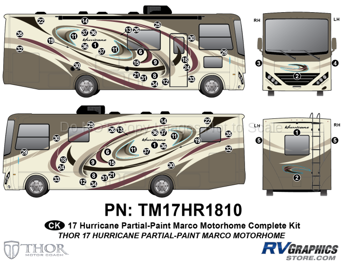 65 Piece 2017 Hurricane MH Marco Complete Graphics Kit
