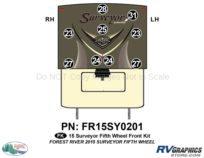 9 Piece 2015 Surveyor Fifth Wheel Front Graphics Kit