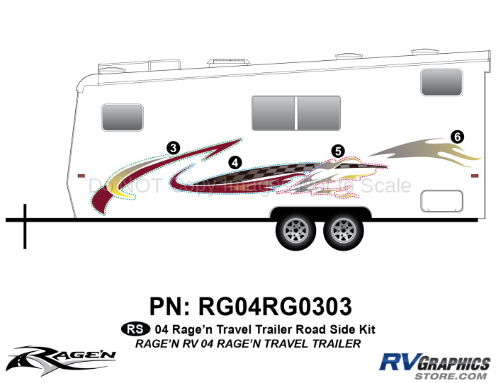 5 Piece 2004 Ragen RV Roadside Graphics Kit