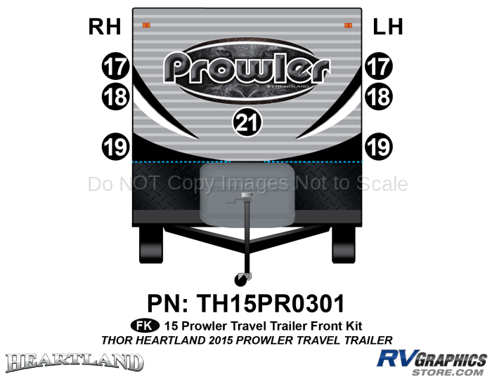 7 Piece 2015 Prowler Travel Trailer Front Graphics Kit