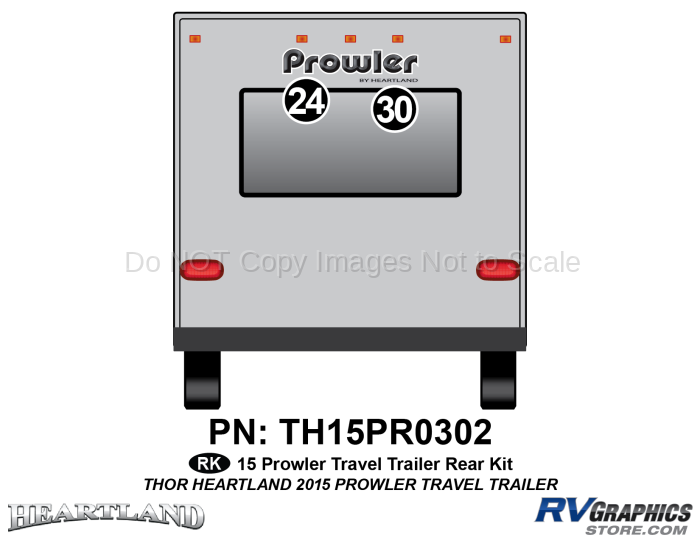 2 Piece 2015 Prowler Travel Trailer Rear Graphics Kit