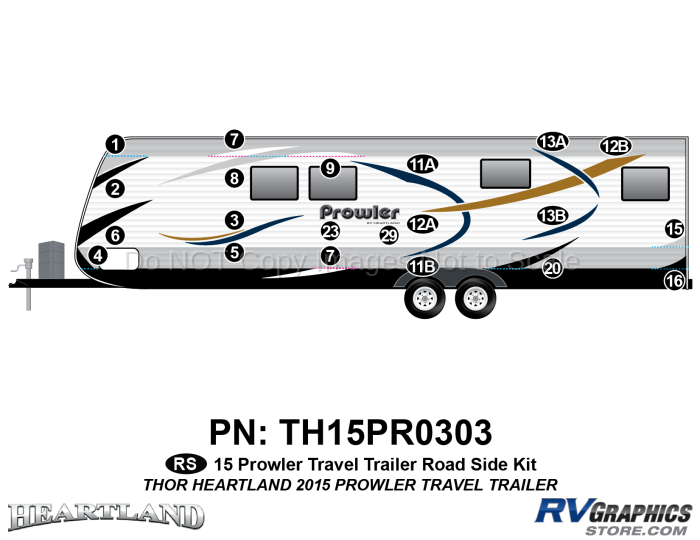 20 Piece 2015 Prowler Travel Trailer Roadside Graphics Kit
