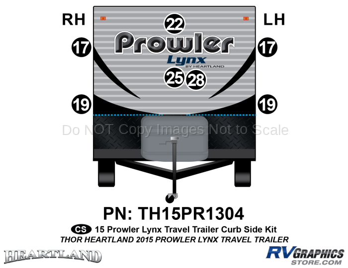 16 Piece 2015 Prowler Lynx Travel Trailer Curbside Graphics Kit