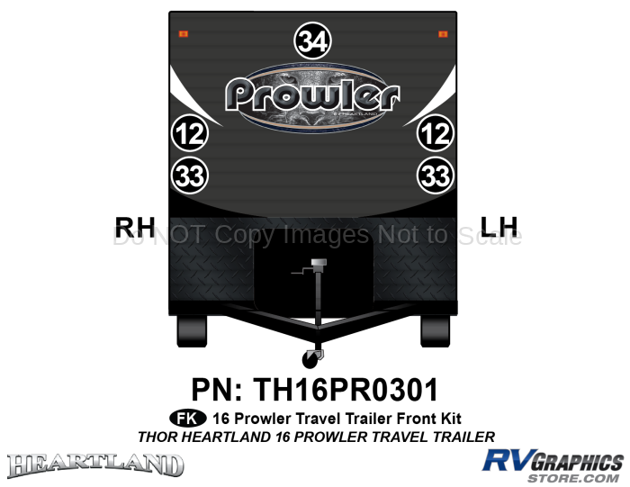 5 Piece 2016 Prowler Travel Trailer Front Graphics Kit