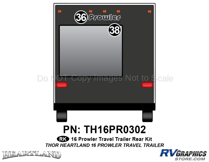 2 Piece 2016 Prowler Travel Trailer Rear Graphics Kit