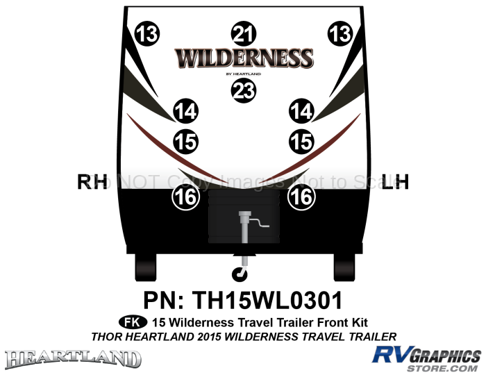 10 Piece 2015 Wilderness Travel Trailer Front Graphics Kit