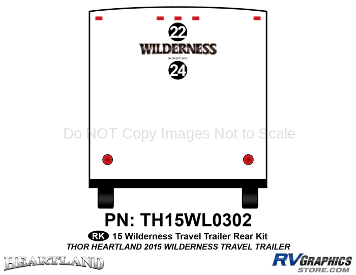 2 Piece 2015 Wilderness Travel Trailer Rear Graphics Kit