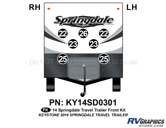 7 Piece 2014 Springdale Travel Trailer Front Graphics Kit